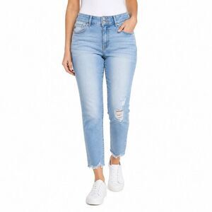 Kancan 7 27in. Light Skinny Jeans Raw Hem Cropped